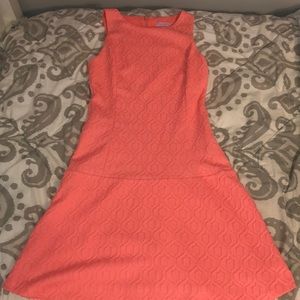 Coral fit and flare dress